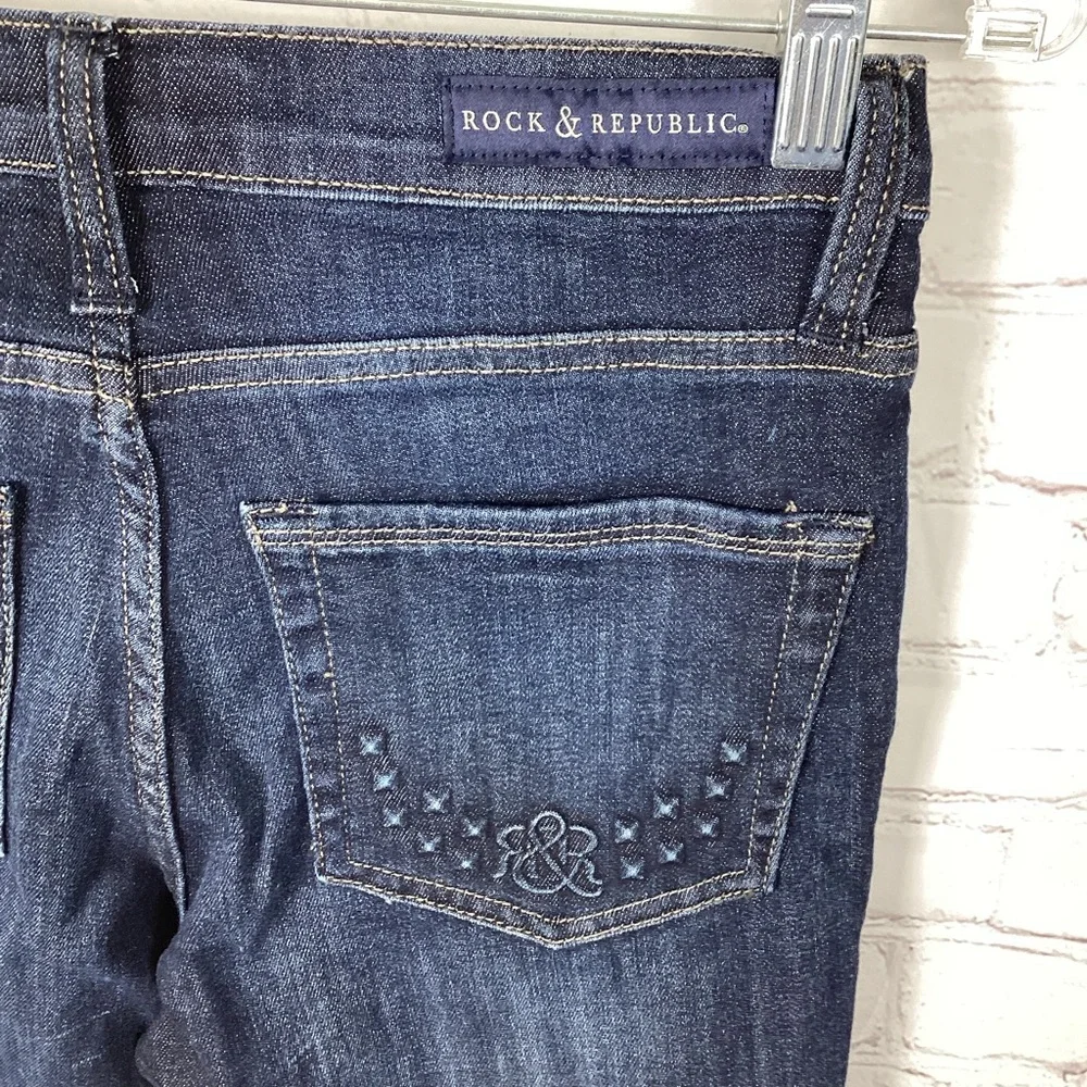 Rock & Republic Berlin‎ Stretch Skinny Jeans Women’s Size 2 Patterned Pockets